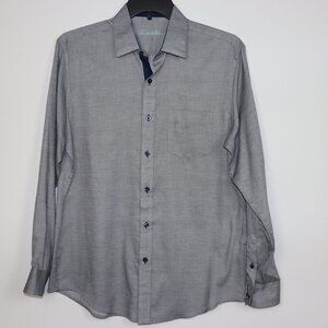 Tasso Elba Gray Long Sleeve Button Down Shirt